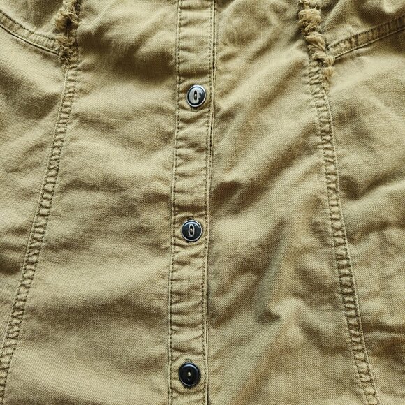 Pilcro Anthropologie Brown Button Down Dress Medium Super Soft Comfortable - Picture 8 of 11
